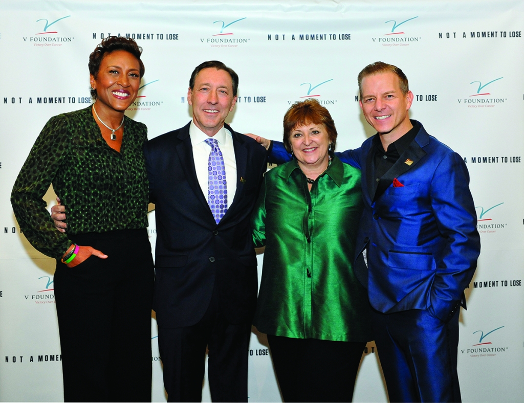 Robin Roberts, “Good Morning America” co-host, George Bodenheimer, former executive chairman of ESPN, Inc., Susan Braun, and Broadway actor Christian Hoff at the December launch event for the Not a Moment to Lose campaign. 