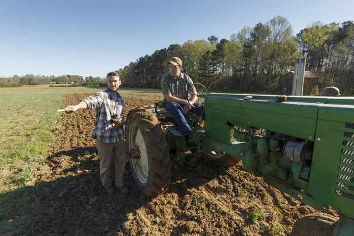 Thomas Saile, left, and David Barbee are among the first farmers to sign up for plots at Good Hope Farm.