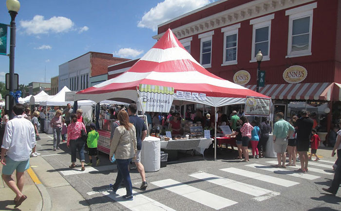 Salem Street will host hundreds of vendors, selling a variety of food and crafts at PeakFest. The festival, held annually on the first Saturday in May, is the largest public event held in Apex.