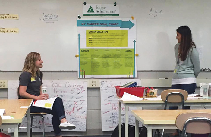 In June, volunteers with Junior Achievement led young people through exercises and games to help them think about future careers, budgeting and financial literacy at East Wake Middle School.