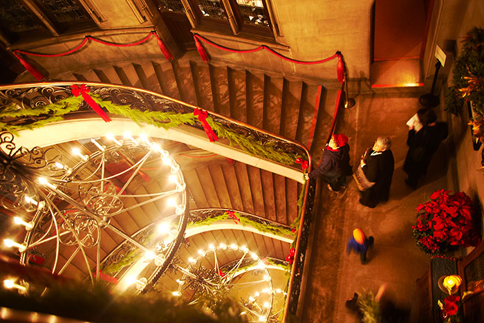 Biltmore House sparkles with 30,000 twinkling lights reflecting in thousands of ornaments, while miles of garland accent every corner including the Grand Staircase.