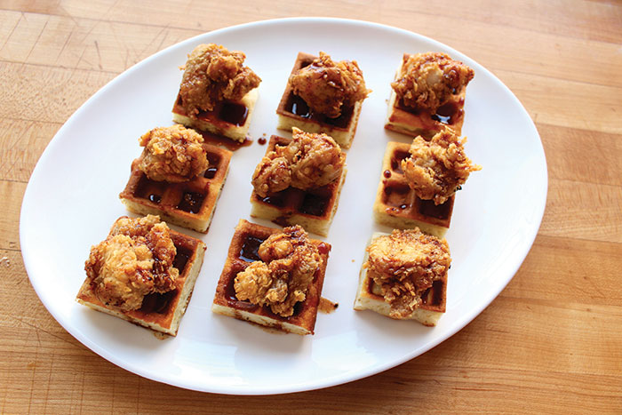 Fried-Chicken-and-Waffle-Bites-with-Maple