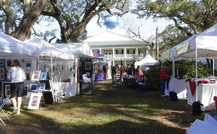 Winter Craft Festival on the lawn of Fort Johnston Garrison